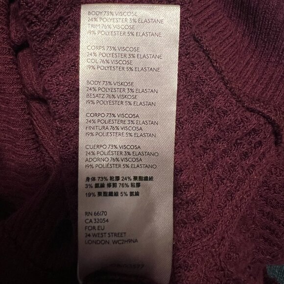 We The Free Cranberry Waffle knit ribbed hem, Oversized S Small P2P 24" 32" Long - Picture 10 of 12